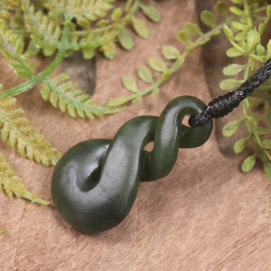 Twist carved from Kawakawa Pounamu - NZ Greenstone