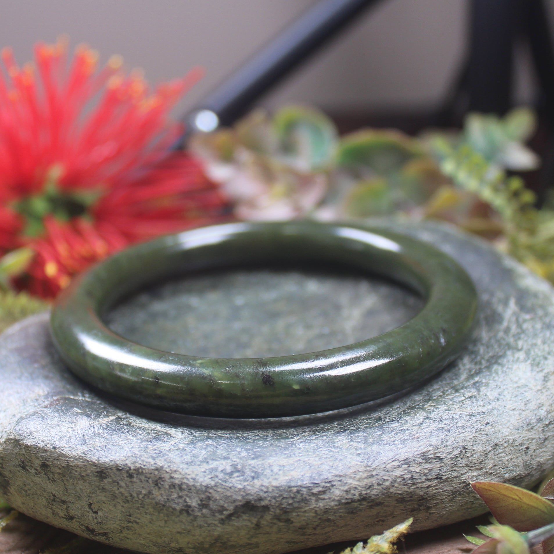 Bangle carved from Rimu Pounamu - NZ Greenstone