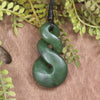 Twist or Pikorua carved from Hapopo Pounamu - NZ Greenstone