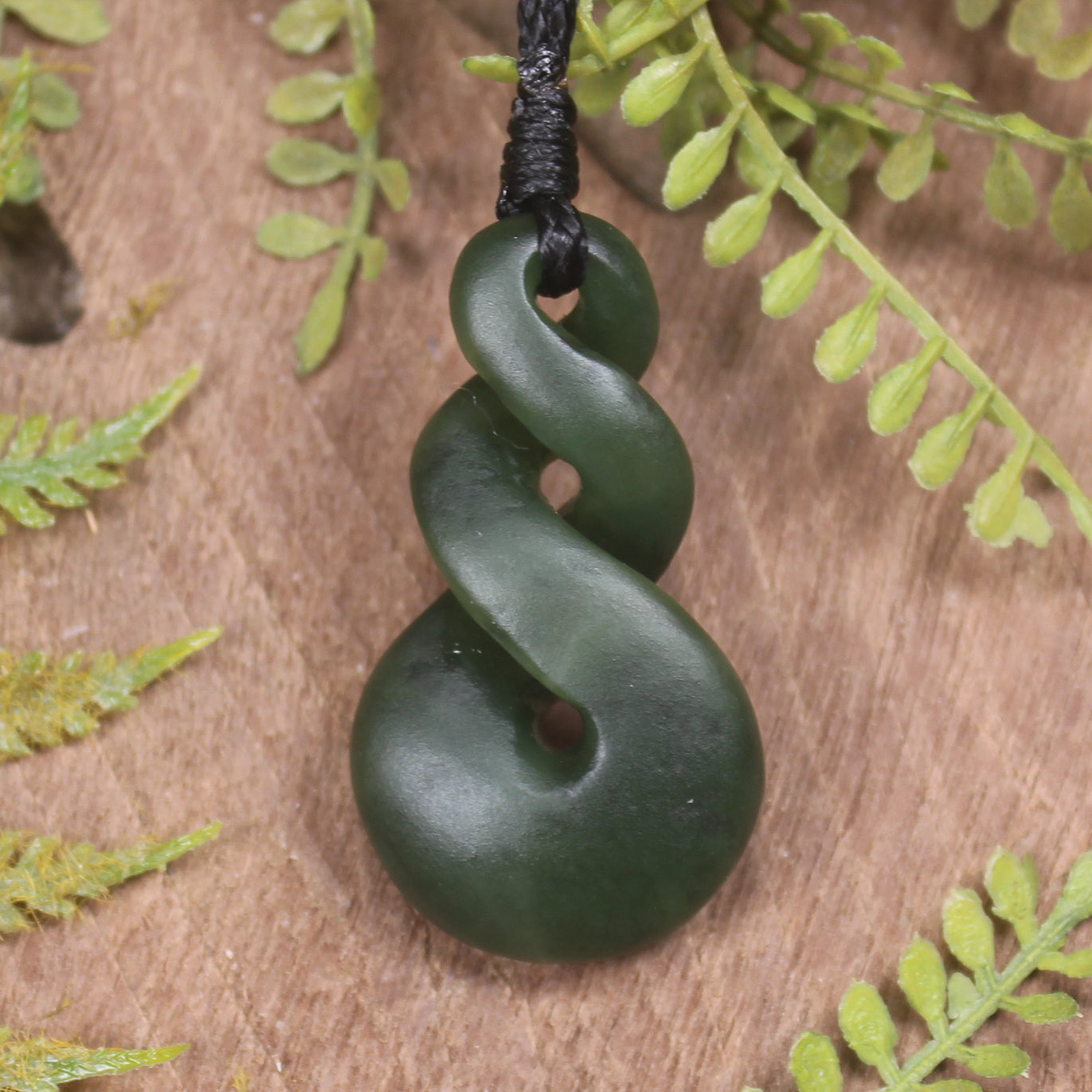 Twist carved from Rimu Pounamu - NZ Greenstone