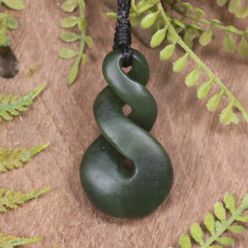 Twist carved from Rimu Pounamu - NZ Greenstone