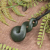 Twist carved from Rimu Pounamu - NZ Greenstone