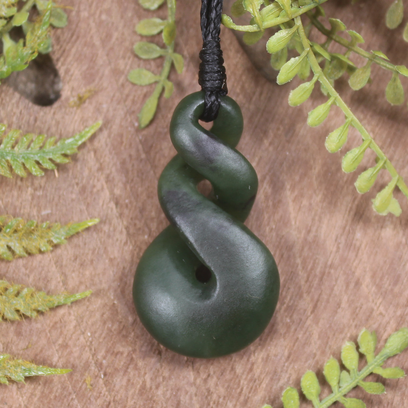 Twist carved from Rimu Pounamu - NZ Greenstone