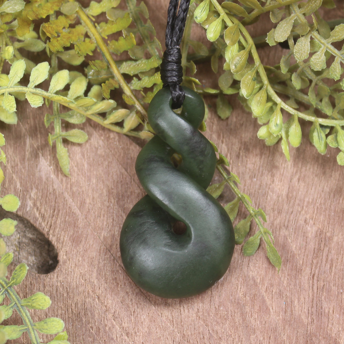 Twist carved from Rimu Pounamu - NZ Greenstone