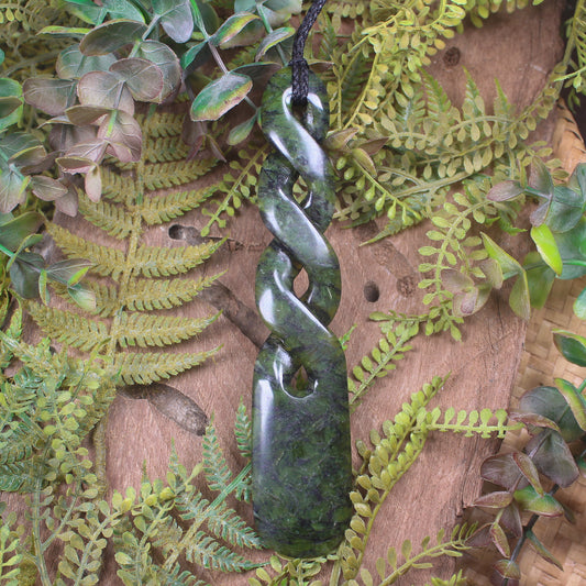 Roimata Twist pendant carved from Douglas Creek Pounamu