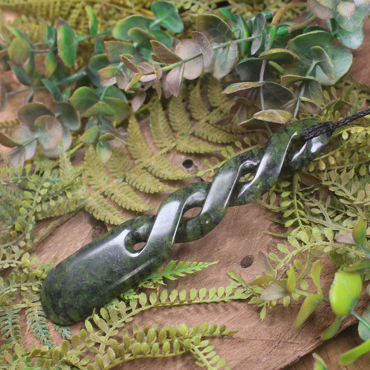Roimata Twist pendant carved from Douglas Creek Pounamu