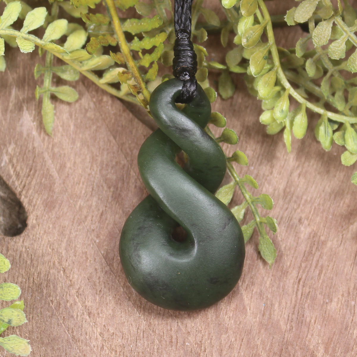 Twist carved from Rimu Pounamu - NZ Greenstone
