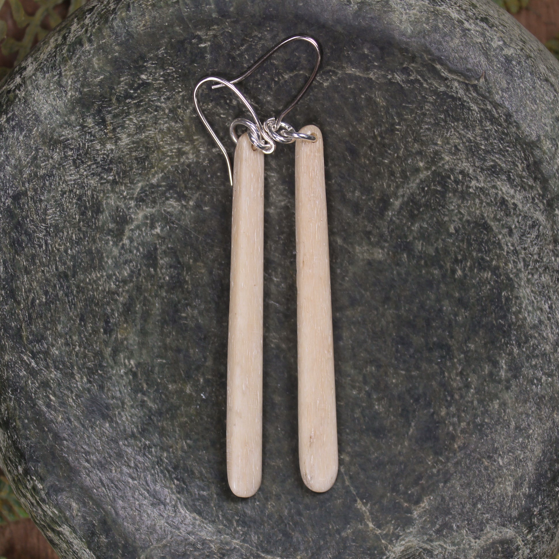 Earrings carved from Whale Bone