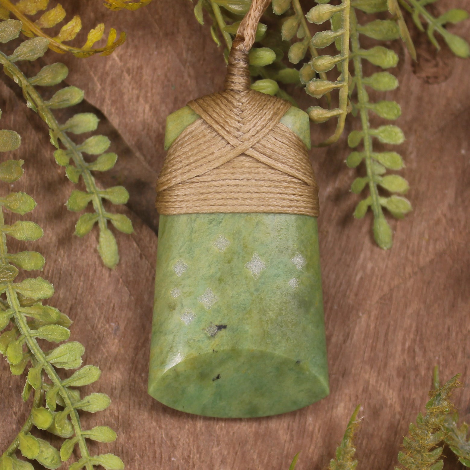 Flower Jade Pounamu Toki pendant - NZ Greenstone