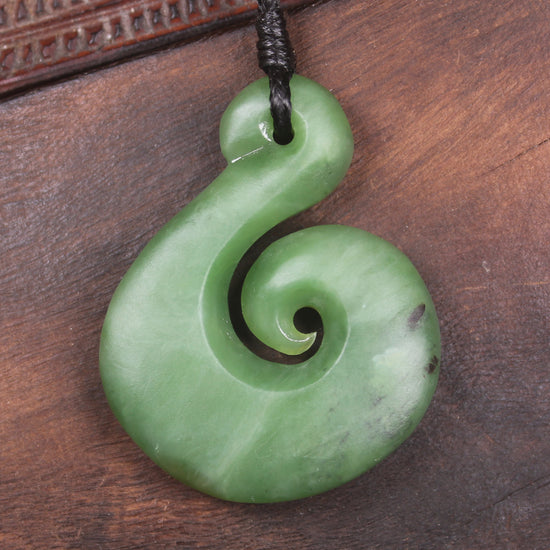 Koru carved from Hapopo Pounamu - NZ Greenstone