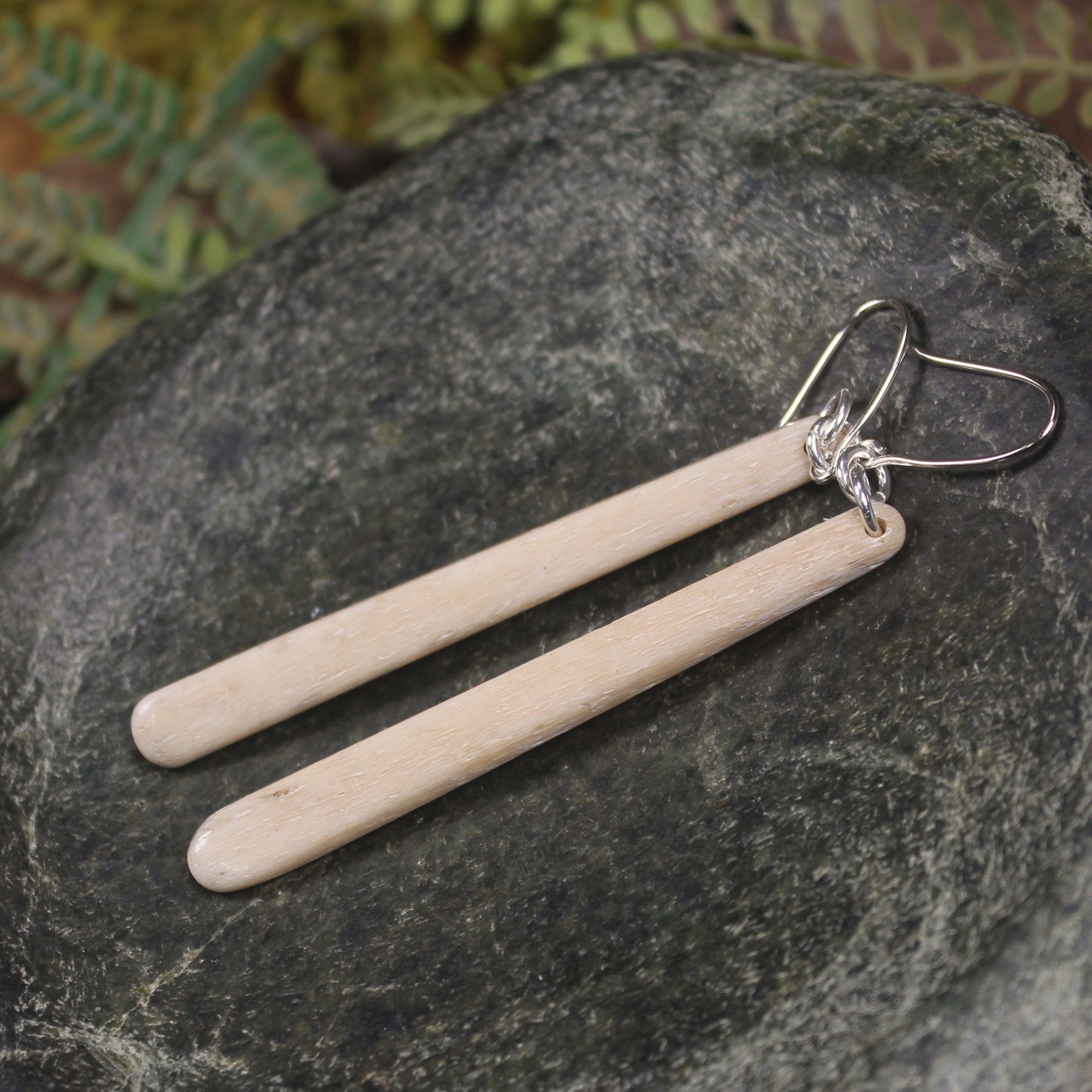 Earrings carved from Whale Bone