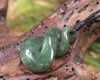 Twist or Pikorua carved from Hapopo Pounamu - NZ Greenstone