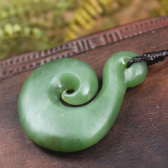 Koru carved from Hapopo Pounamu - NZ Greenstone