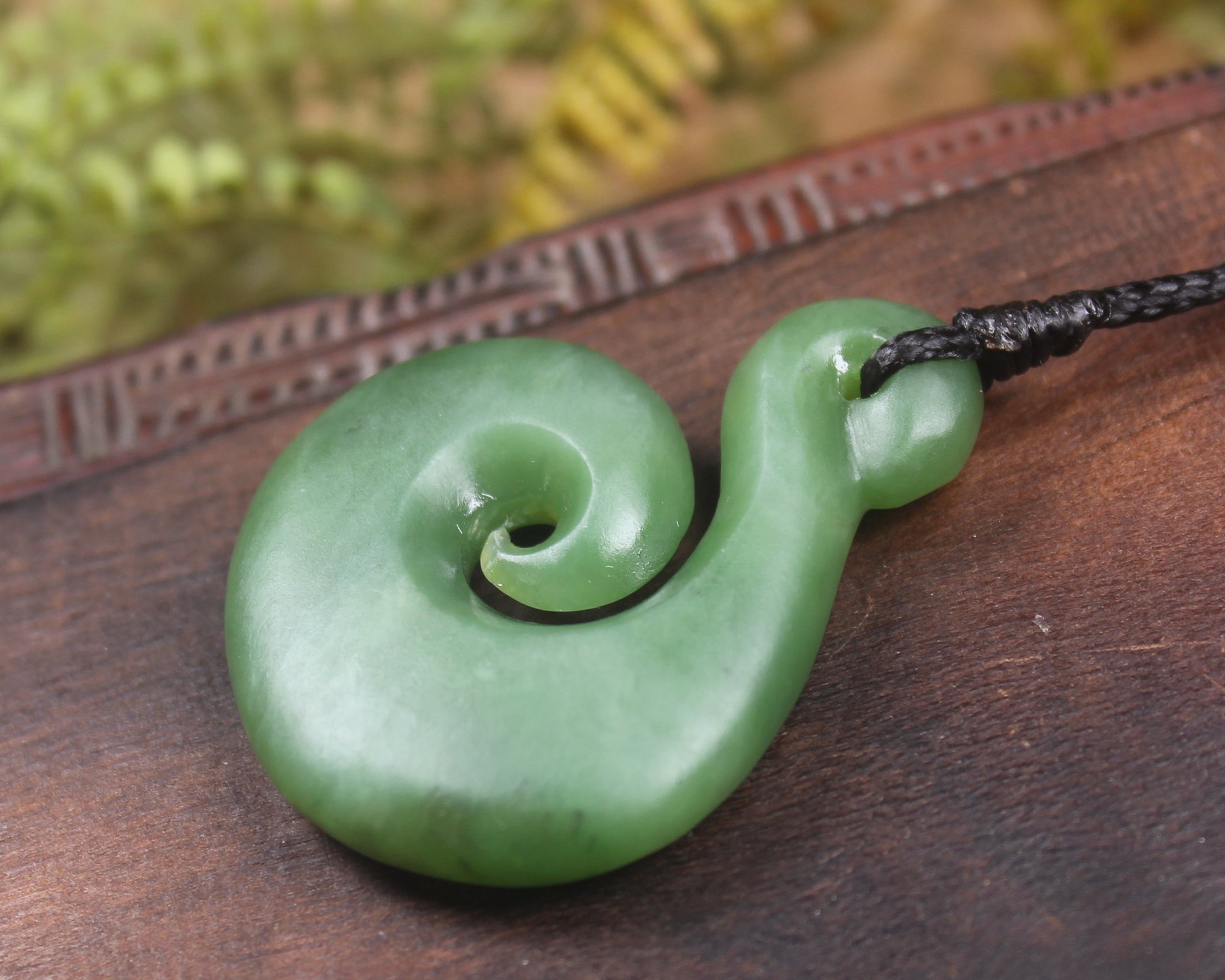 Koru carved from Hapopo Pounamu - NZ Greenstone