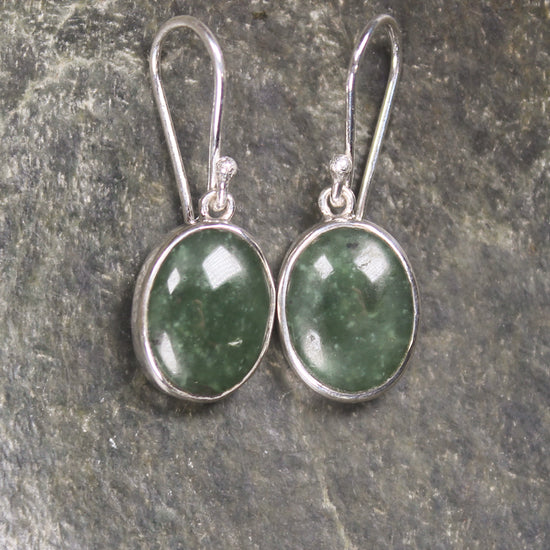 Roimata or Teardrop earrings carved from Hapopo Pounamu - NZ Greenstone