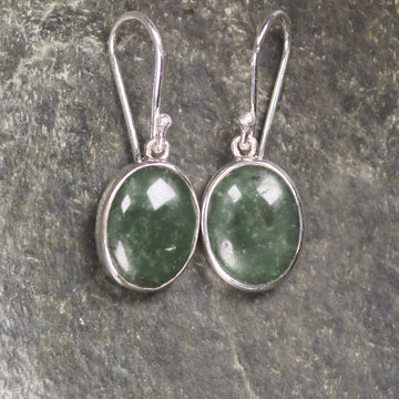 Roimata or Teardrop earrings carved from Hapopo Pounamu - NZ Greenstone