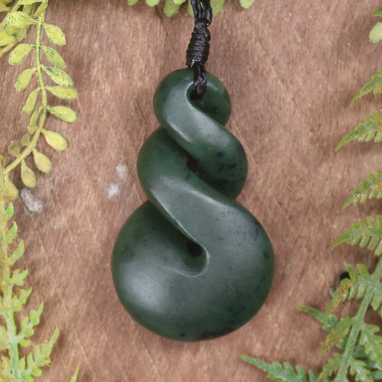 Twist carved from Kawakawa Pounamu - NZ Greenstone
