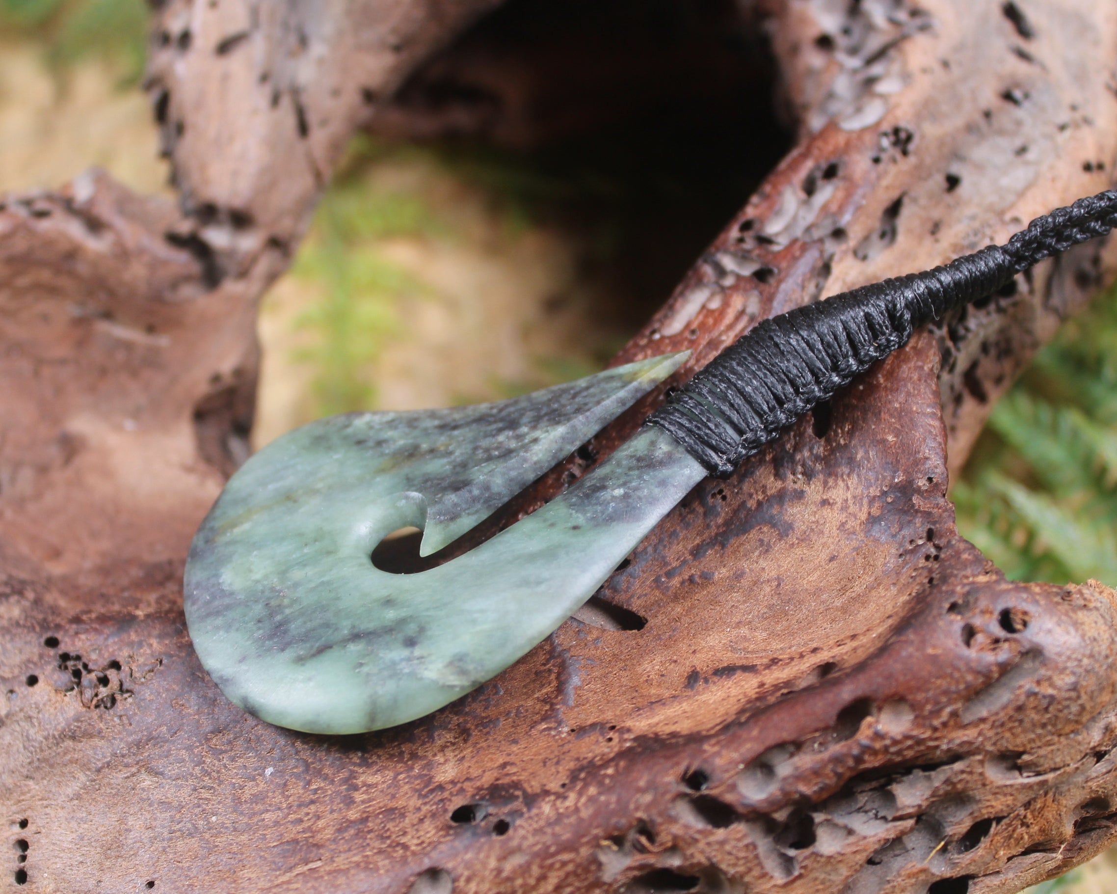 Hei Matau carved from Hapopo Pounamu - NZ Greenstone