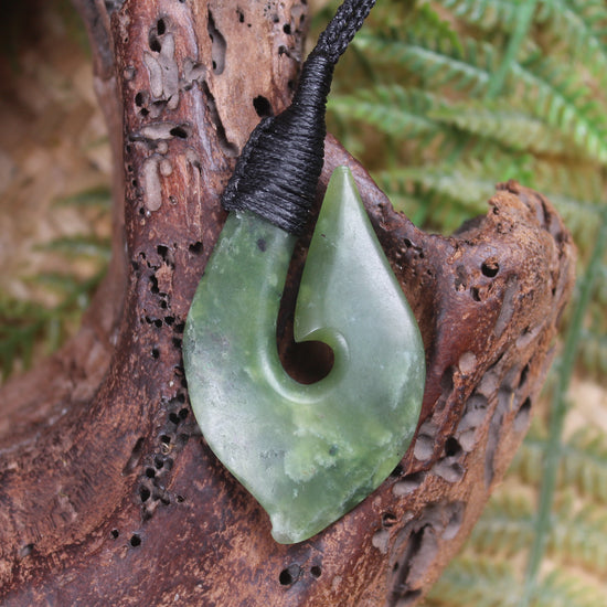 Hei Matau carved from Hapopo Pounamu - NZ Greenstone