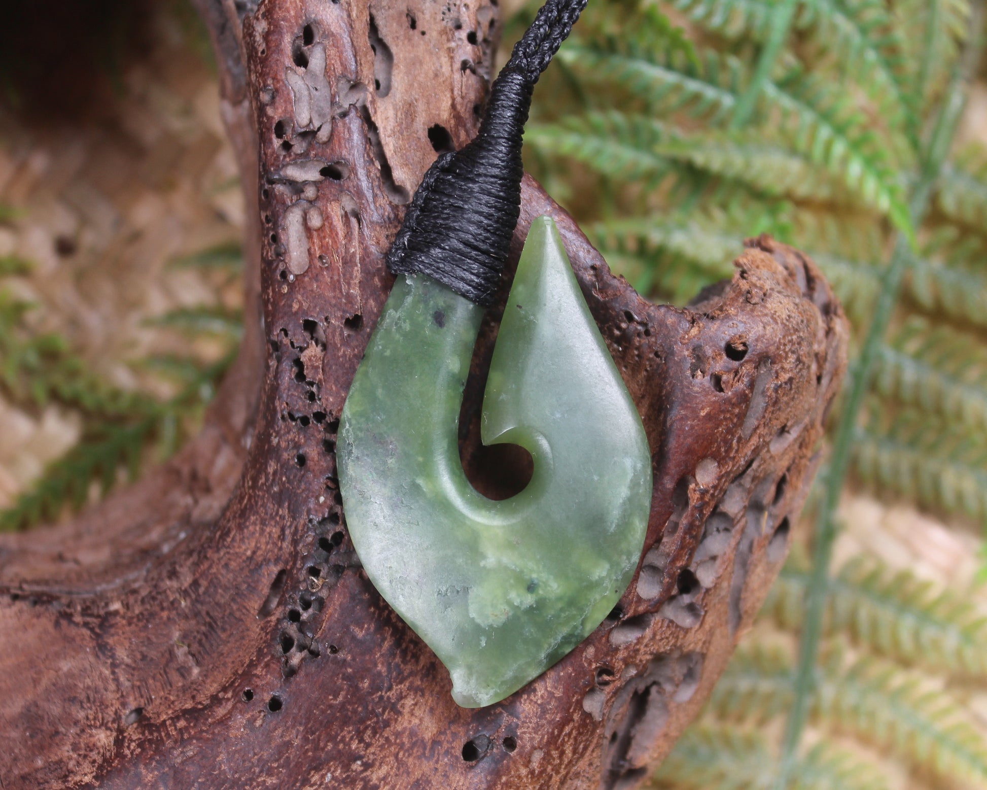 Hei Matau carved from Hapopo Pounamu - NZ Greenstone