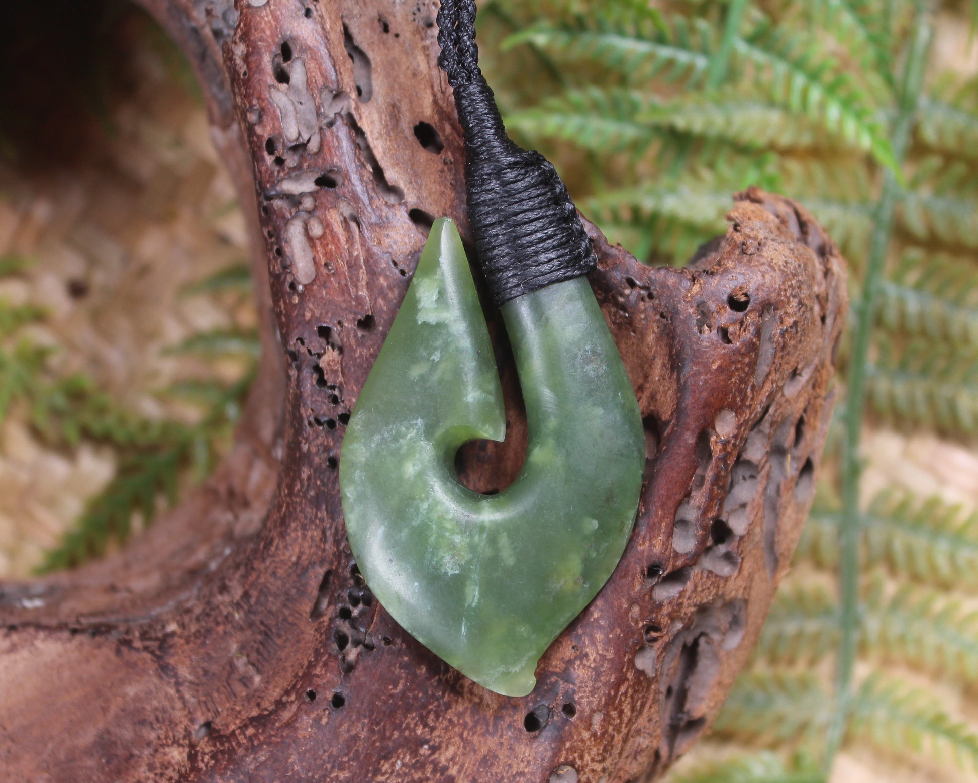Hei Matau carved from Hapopo Pounamu - NZ Greenstone
