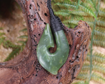 Hei Matau carved from Hapopo Pounamu - NZ Greenstone