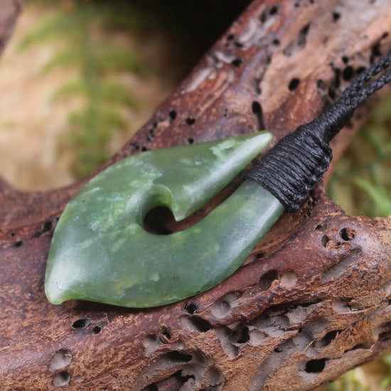 Hei Matau carved from Hapopo Pounamu - NZ Greenstone