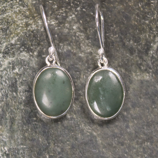 Roimata or Teardrop earrings carved from Hapopo Pounamu - NZ Greenstone