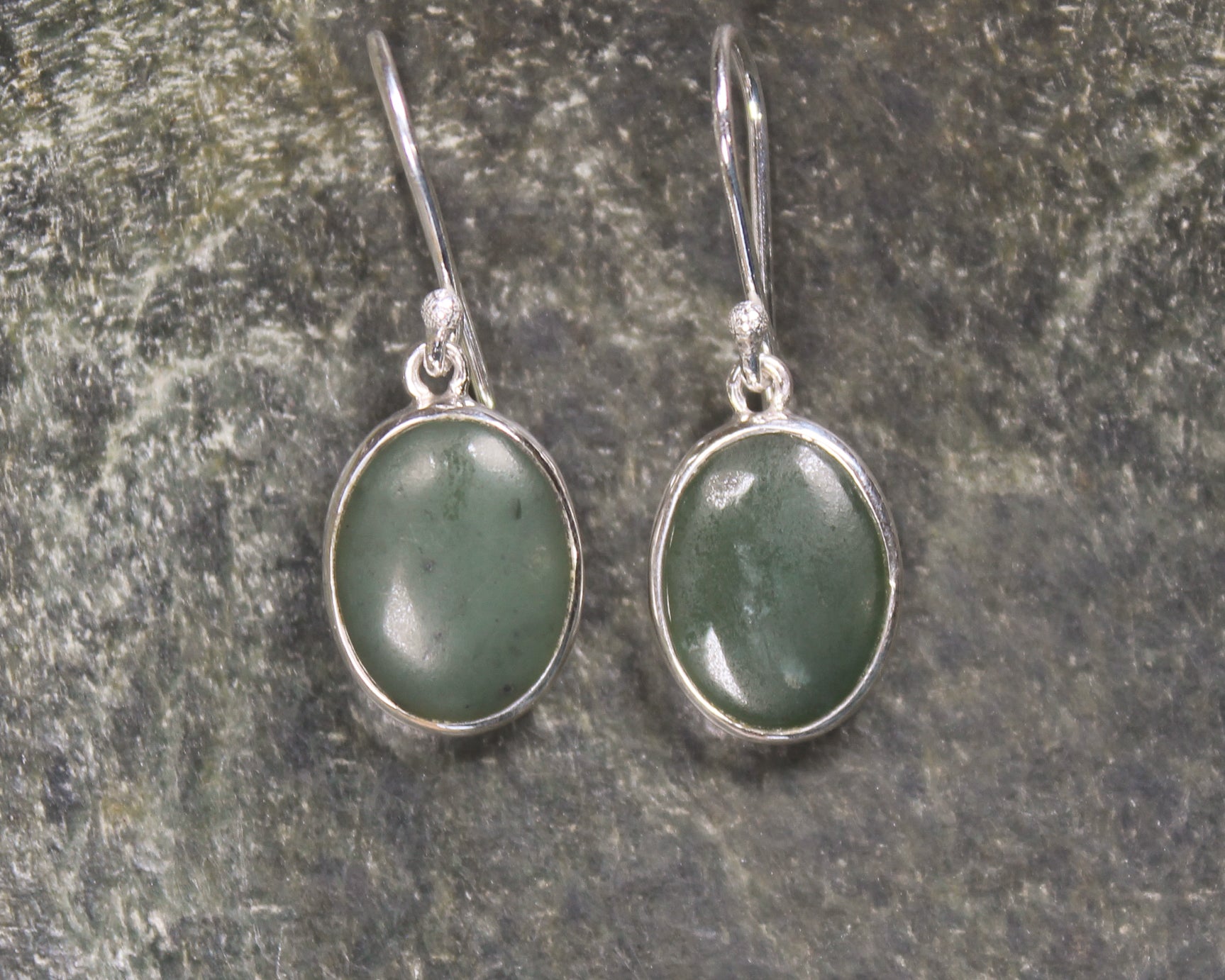 Roimata or Teardrop earrings carved from Hapopo Pounamu - NZ Greenstone