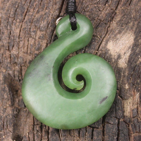 Koru carved from Hapopo Pounamu - NZ Greenstone