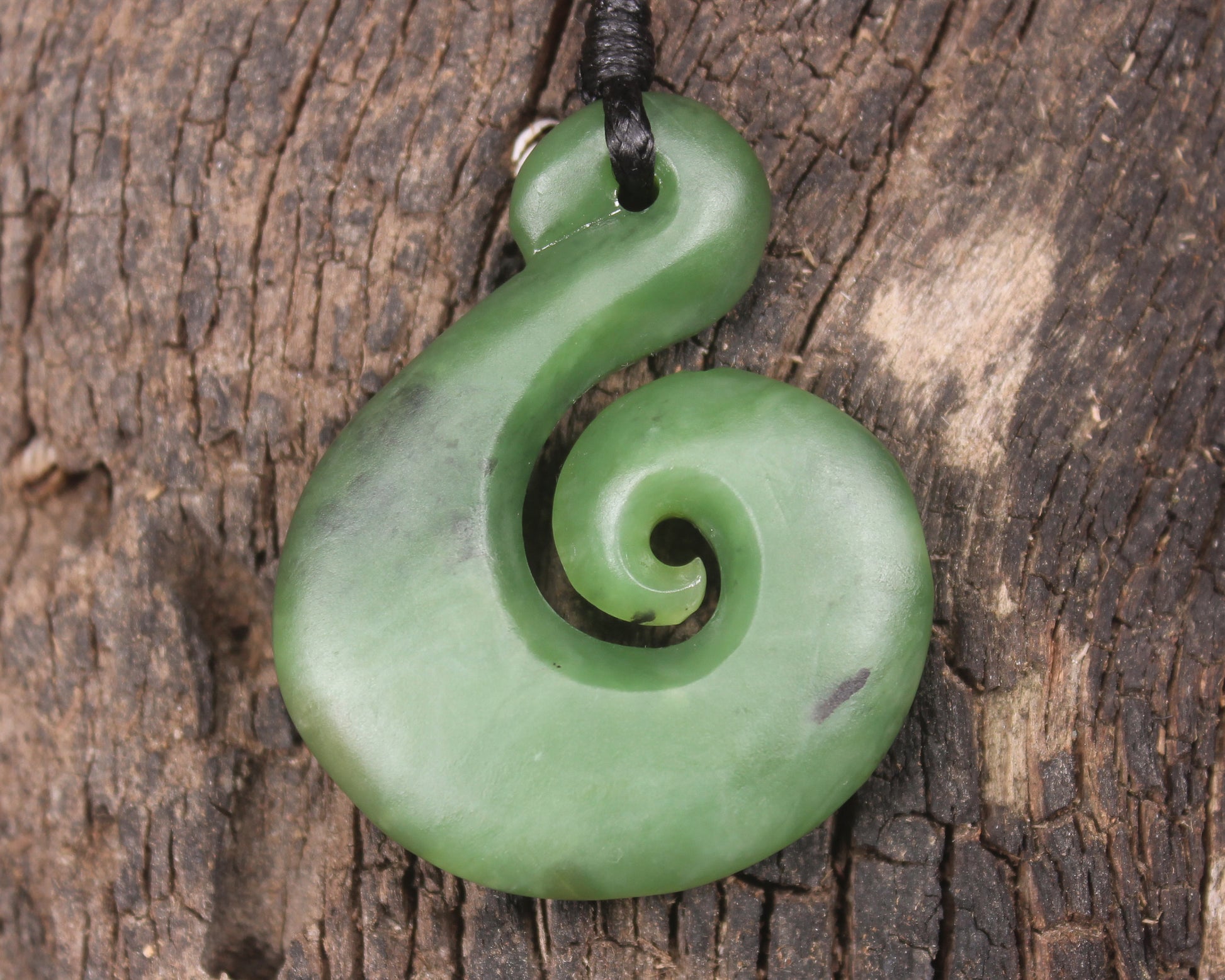 Koru carved from Hapopo Pounamu - NZ Greenstone
