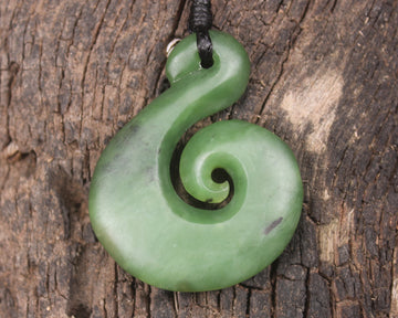 Koru carved from Hapopo Pounamu - NZ Greenstone