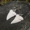 Shark Tooth Earrings carved from beef bone