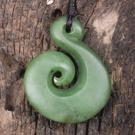 Koru carved from Hapopo Pounamu - NZ Greenstone