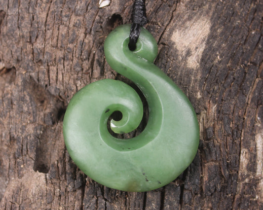 Koru carved from Hapopo Pounamu - NZ Greenstone
