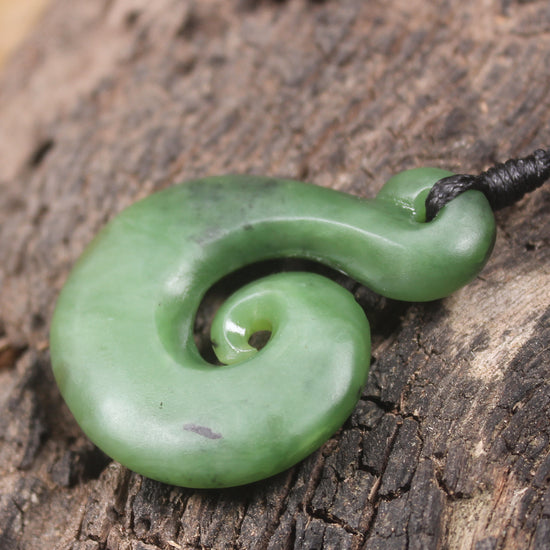 Koru carved from Hapopo Pounamu - NZ Greenstone