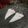 Shark Tooth Earrings carved from beef bone