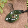 Hei Matau or Fish Hook carved from Tangiwai Pounamu - NZ Greenstone