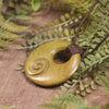 Porowhita with Koru carved from Flower Jade Pounamu - NZ Greenstone