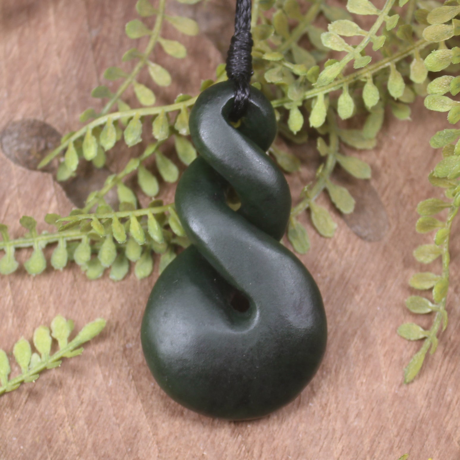 Twist carved from Rimu Pounamu - NZ Greenstone