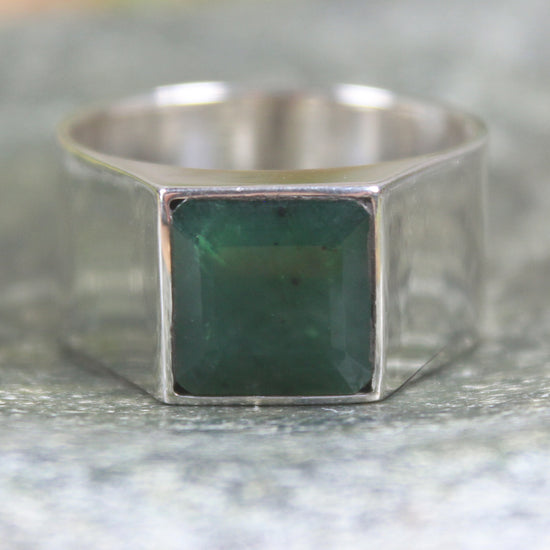 Sterling Silver Kawakawa Pounamu Ring - NZ Greenstone