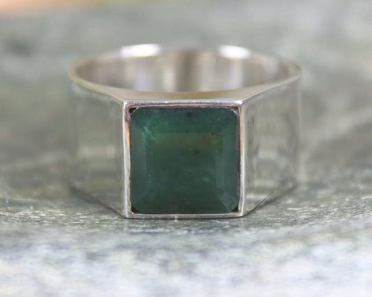 Sterling Silver Kawakawa Pounamu Ring - NZ Greenstone
