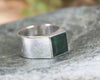 Sterling Silver Kawakawa Pounamu Ring - NZ Greenstone