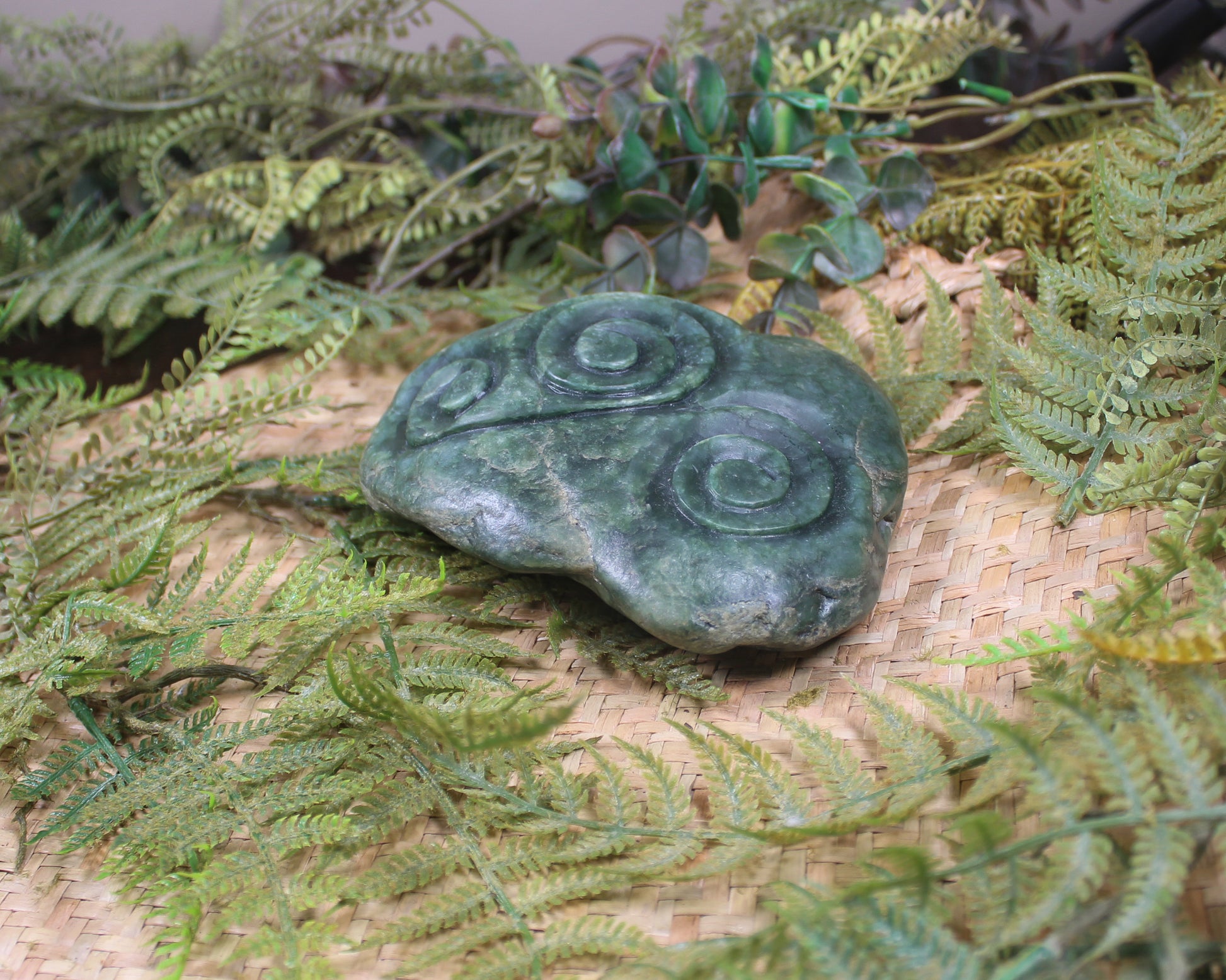Freeform Kawakawa Pounamu Sculpture