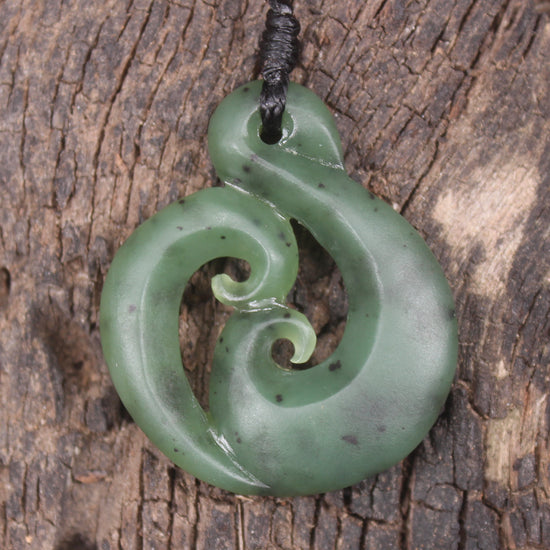 Koru carved from Hapopo Pounamu - NZ Greenstone