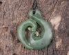 Koru carved from Hapopo Pounamu - NZ Greenstone