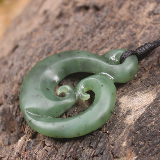 Koru carved from Hapopo Pounamu - NZ Greenstone