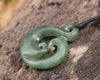 Koru carved from Hapopo Pounamu - NZ Greenstone