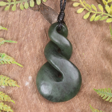 Twist carved from Rimu Pounamu - NZ Greenstone