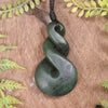 Twist carved from Rimu Pounamu - NZ Greenstone